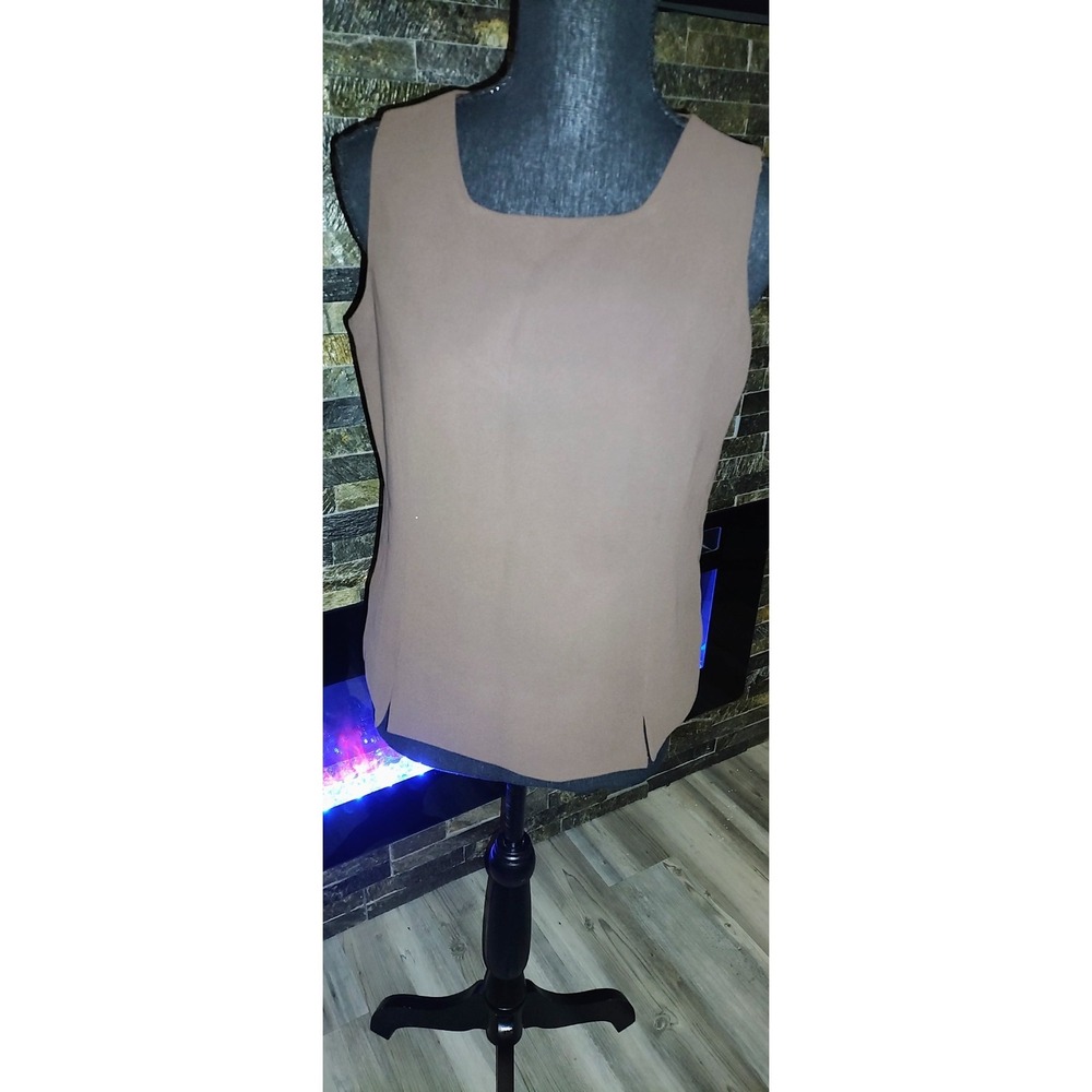 Laura Scott Petite Brown Lined Top Size 10P